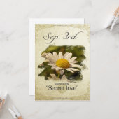 Carte Fleurs d'anniversaire le 3 Septembre "Marguerite" (Devant/Arrière en situation)