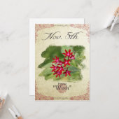 Carte Fleurs d'anniversaire le 5 novembre "Pentas" (Devant/Arrière en situation)