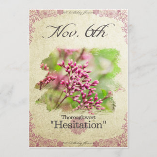 Carte Fleurs d'anniversaire le 6 novembre "Thoroughwort"
