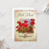 Carte Fleurs d'anniversaire le Février 23 "Poppy" (Devant/Arrière en situation)