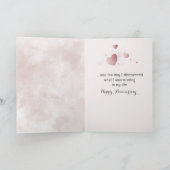 Carte Fleurs d'anniversaire sur Abstrait rose (Intérieur)