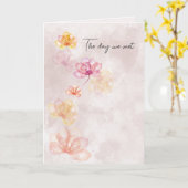 Carte Fleurs d'anniversaire sur Abstrait rose (Fleur jaune)