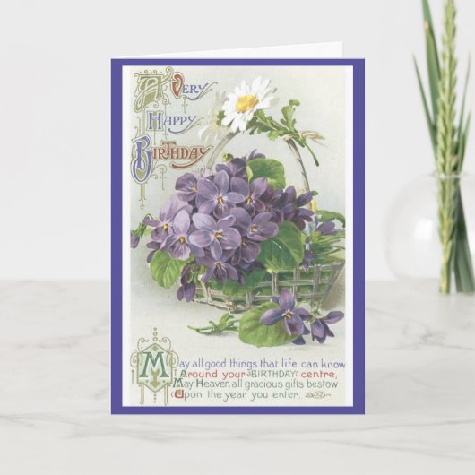 Carte Fleurs d'anniversaire vintages (Devant)