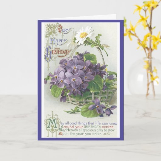 Carte Fleurs d'anniversaire vintages (Fleur jaune)