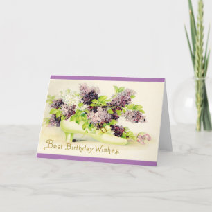 Carte Fleurs d'anniversaire vintages, avec enveloppes bl
