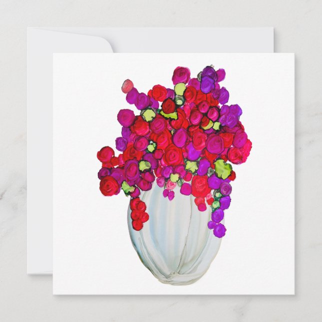 Carte Fleurs dans un vase (Devant)