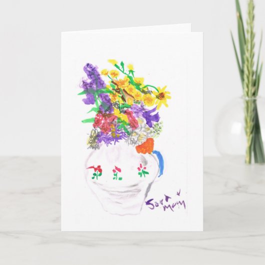 Carte Fleurs dans un vase (Devant)