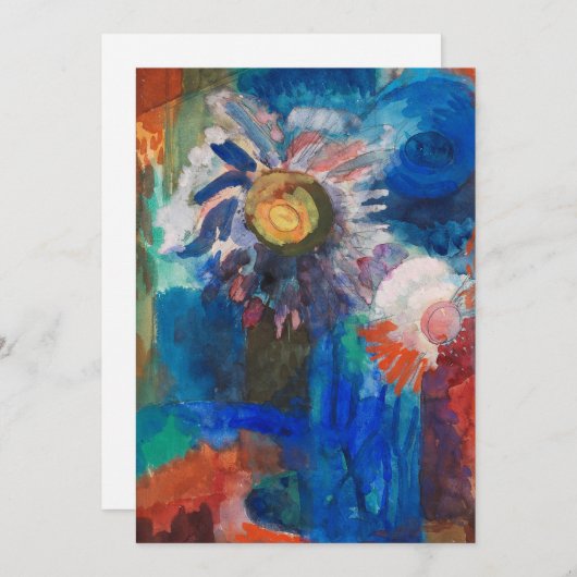 Carte Fleurs dans un Vase Bleu | Fritz Schaefler (Devant / Derrière)