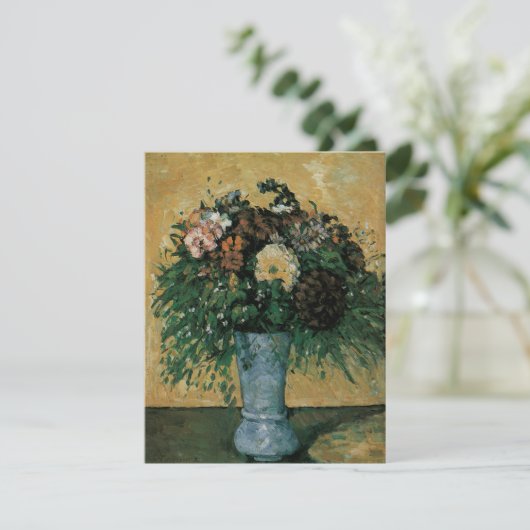 Carte Fleurs dans un Vase Bleu par Paul Cezanne Art Vint (Debout devant)