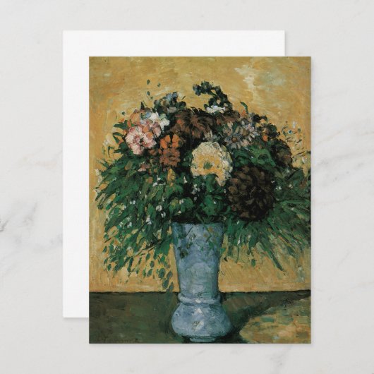 Carte Fleurs dans un Vase Bleu par Paul Cezanne Art Vint (Devant / Derrière)