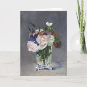 Carte Fleurs dans un vase de cristal   Édouard Manet