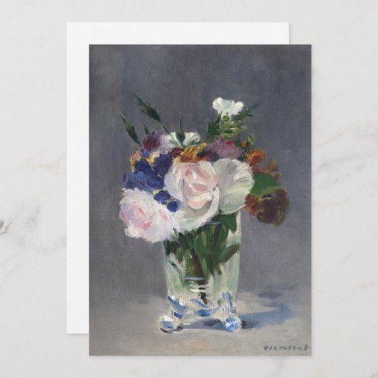 Carte Fleurs dans un vase de cristal | Édouard Manet (Devant / Derrière)