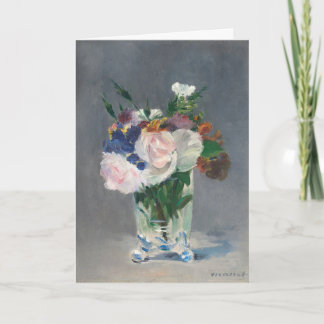 Carte Fleurs dans un Vase de cristal Manet Impressionnis