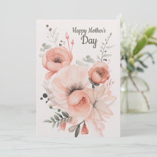 Carte Fleurs d'Aquarelle (Debout devant)