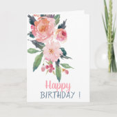 Carte Fleurs d'aquarelle adorables Anniversaire (Devant)