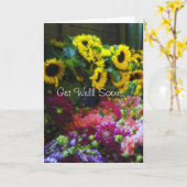 Carte Fleurs d'aquarelle - Allez-y bientôt (Fleur jaune)