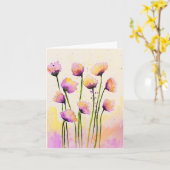 Carte Fleurs d'aquarelle avec tiges (Fleur jaune)