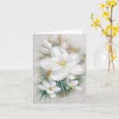 Carte Fleurs d'aquarelle blanches personnalisables (Fleur jaune)