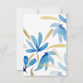 Carte Fleurs D'Aquarelle Bleu Clair Et Or (Dos)