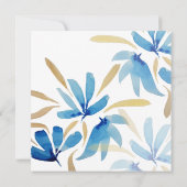 Carte Fleurs D'Aquarelle Bleu Clair Et Or (Dos)