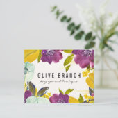 Carte Fleurs d'aquarelle Boho | Certificat cadeau floral (Debout devant)