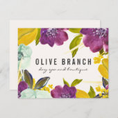 Carte Fleurs d'aquarelle Boho | Certificat cadeau floral (Devant / Derrière)