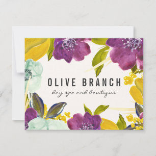 Carte Fleurs d'aquarelle Boho   Certificat cadeau floral