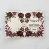 Carte Fleurs d'aquarelle bordeaux vintage pour condoléan (Intérieur)