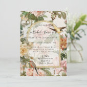 Carte Fleurs d'aquarelle botanique dans la Fête des mari (Debout devant)