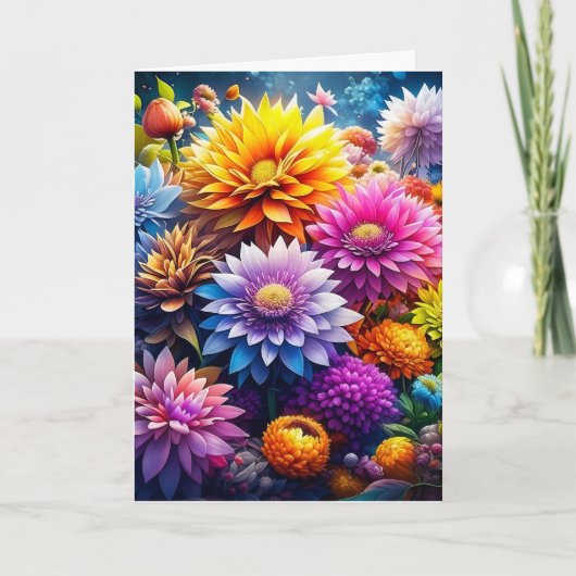 Carte Fleurs d'aquarelle colorée L'anniversaire de grand (Devant)