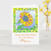 Carte Fleurs d'aquarelle de tournesol Joyeux anniversair (Fleur jaune)