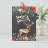 Carte Fleurs d'aquarelle d'hiver | Bonnes Fêtes (Debout devant)