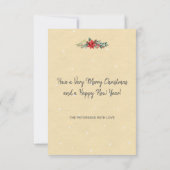 Carte Fleurs d'aquarelle d'hiver | Bonnes Fêtes (Dos)