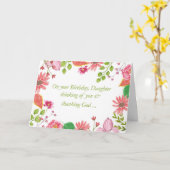 Carte Fleurs d'aquarelle fille Anniversaire religieux (Fleur jaune)