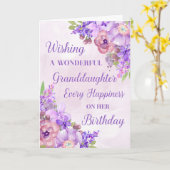 Carte Fleurs d'aquarelle pourpre Grandgirl Anniversaire (Fleur jaune)