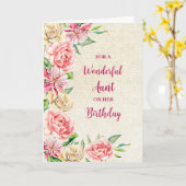 Carte Fleurs d'aquarelle printanière Tante Anniversaire (Fleur jaune)