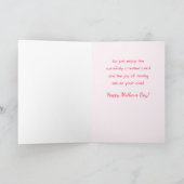 Carte Fleurs d'aquarelle rose amusante fête des mères (Intérieur)