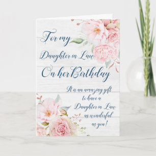 Carte Fleurs d'aquarelle rose fille en droit Anniversair