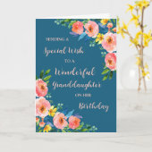 Carte Fleurs d'aquarelle rose Grandgirl anniversaire (Fleur jaune)