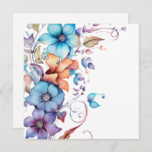 Carte Fleurs d'aquarelle tropicale décoratives (Devant / Derrière)