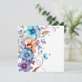 Carte Fleurs d'aquarelle tropicale décoratives (Debout devant)