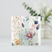 Carte Fleurs d'aquarelle Vintages décoratives (Debout devant)