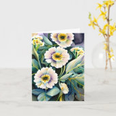 Carte Fleurs d'aquarelle violette et jaune personnalisab (Fleur jaune)