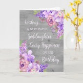 Carte Fleurs d'aquarelle violette Godgirl (Fleur jaune)