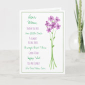 Carte Fleurs d'aquarelle violette heureux Anniversaire m (Devant)