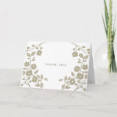 Carte Fleurs d'art folklorique beige simples Merci perso (Devant)