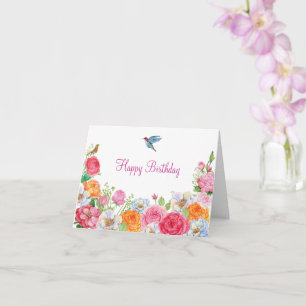 Carte Fleurs d'art Roses anniversaire
