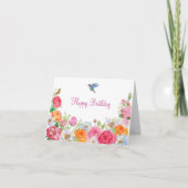 Carte Fleurs d'art Roses anniversaire (Devant)