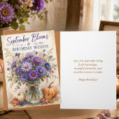 Carte Fleurs d'aster d'automne rustiques Fête d'annivers