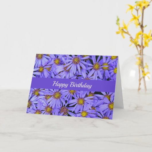 Carte Fleurs d'Aster Violet dans les jardins du RHS Joye (Fleur jaune)